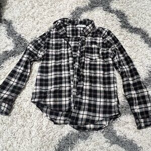 abercrombie kids Black & Light Pink Plaid Button-Up Shirt